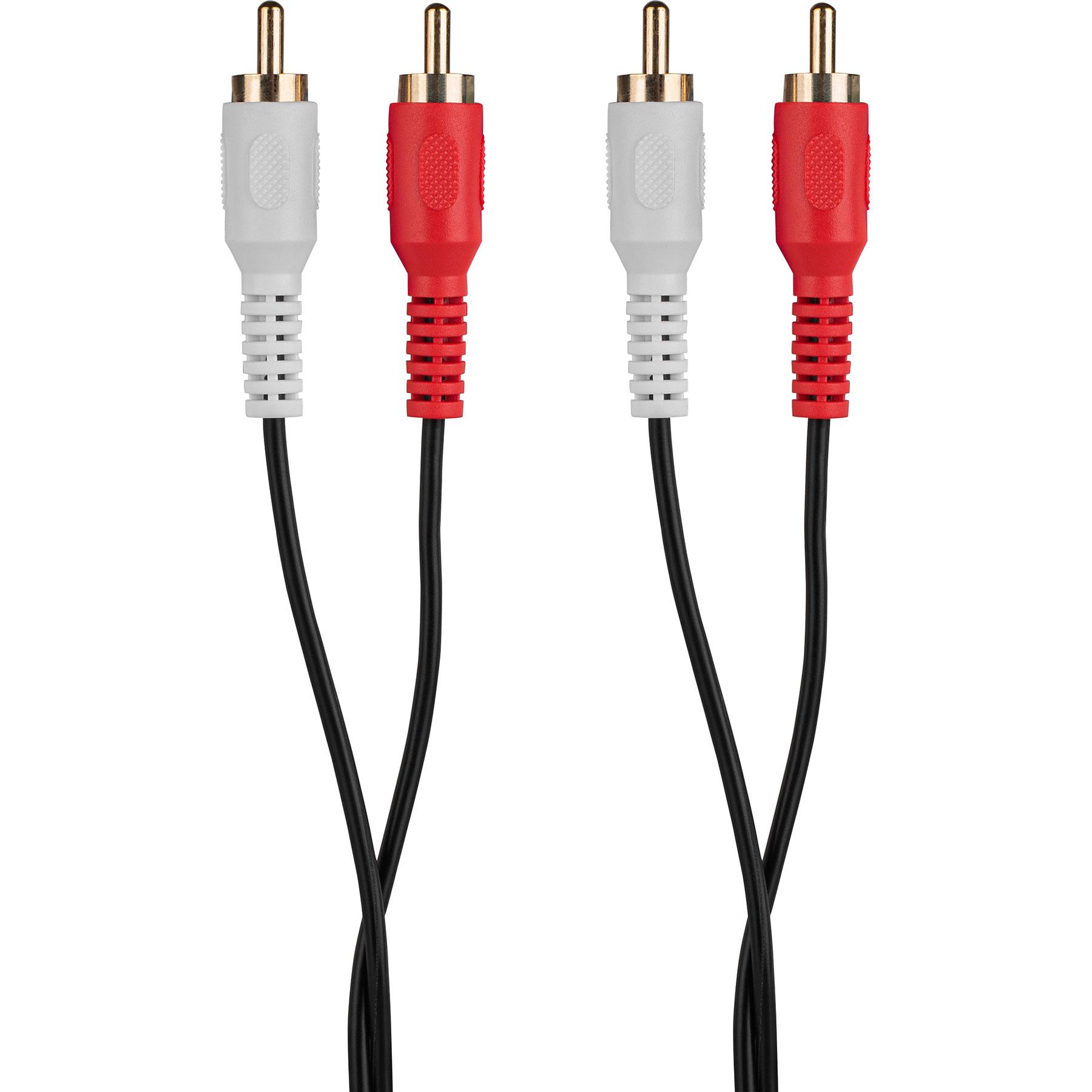 Dual RCA M/M Double Shielded Audio Cable 3 ft. with OFC Conductors